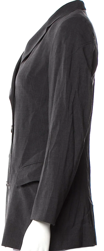 Jil Sander Grey Double Breasted Wool Blazer