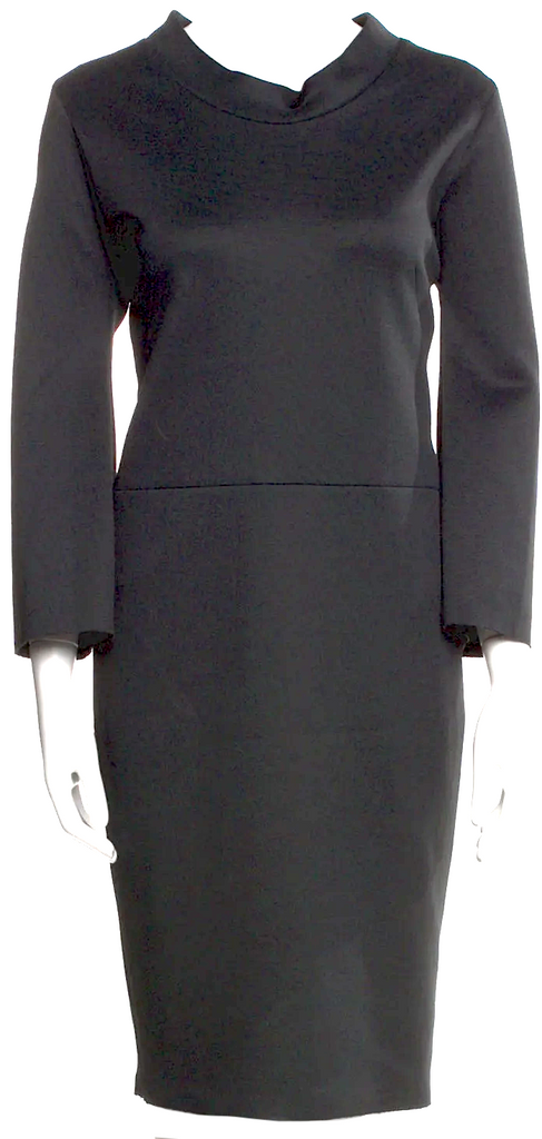 Jil Sander Cowl Neck Black Knee-Length Dress