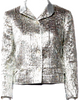 Jil Sander Metallic Silver Printed Evening Jacket