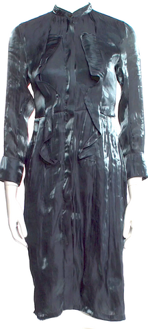 Marni Italy. Black Viscose Back Zip Sleeveless Crew Neck Knee Length Dress