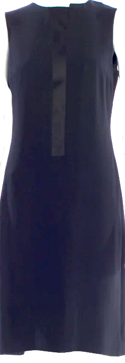 Jil Sander Vintage Dark Blue Silk Knee-Length Dress