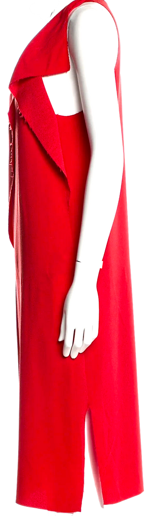 JOSEPH Italy. Red Acetate Blend Scoop Neck Dress