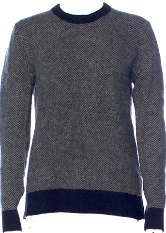 Helmut Lang Gray Alpaca Ribbed Turtleneck Tunic Sweater