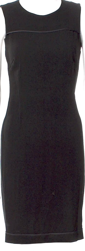 JOSEPH LONDON. Black & Grey Acetate Blend Crew Neck Mini Dress