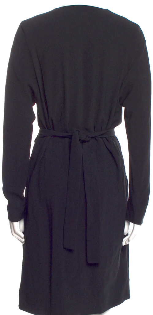 Joseph Italy. Black Plunge Neckline Knee-Length Dress