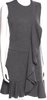 Joseph London. Gray Virgin Wool Mini Dress w/Ruffle Embellishment