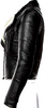 Joseph LONDON. Black Leather Colorblock Pattern Biker Jacket