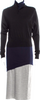 J.W. Anderson UK. Black/Grey/Navy Merino Wool Midi Length Dress