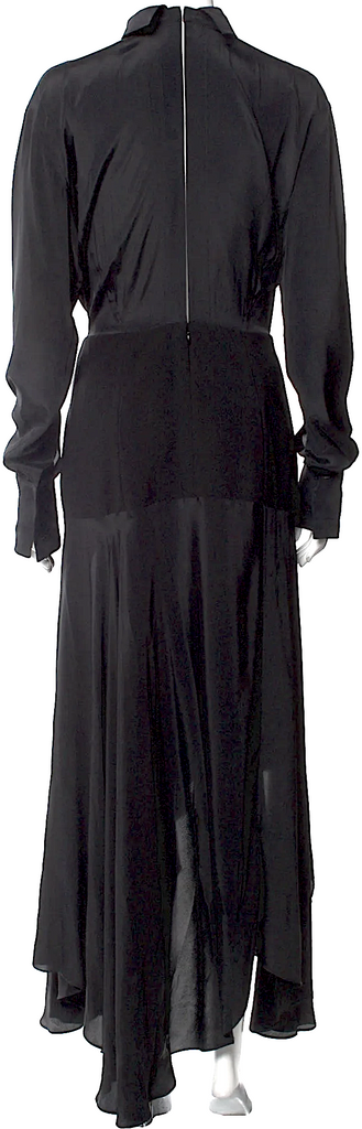 J.W. Anderson UK. Black Viscose/Silk Blend Turtleneck Long Dress