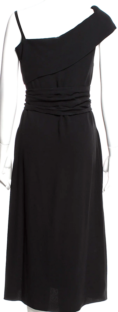 J.W. Anderson UK. Black Viscose Blend One-Shoulder Long Dress