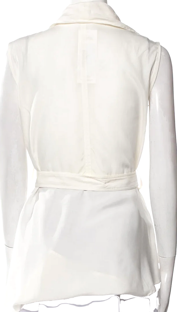 J.W. Anderson UK. White Cupro Cowl Neck Sleeveless Tunic