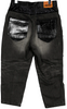 Comme des Garcons Japan. Junya Watanabe. Black Denim, Leather, Sequined Cropped Pants