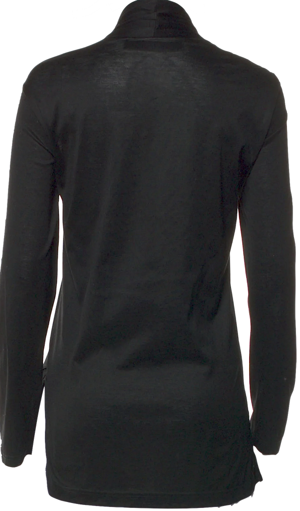 Comme des Garçons Japan. Junya Watanabe. Black Long Sleeve Ruffle Front Button-Up Top