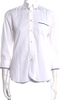 Comme des Garçons Japan. Junya Watanabe. White Three-Quarter Sleeve Button-Up Top