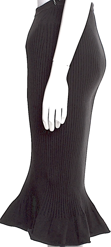 Khaite NYC. NEW W/TAG Black Wool Knee-Length Skirt