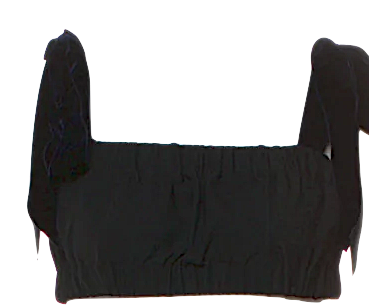 Khaite NY. Black Square Neckline Sleeveless Crop Top