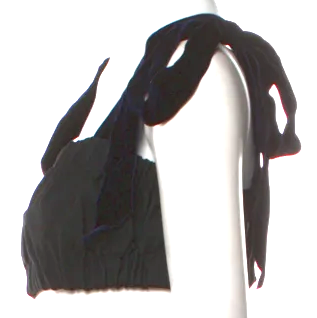 Khaite NY. Black Square Neckline Sleeveless Crop Top