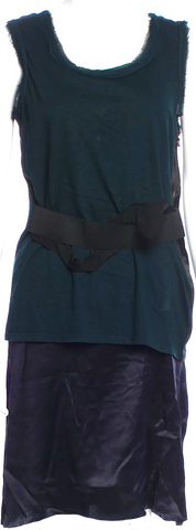 ISSEY MIYAKE JAPAN. "me" Turquoise Color Pleats Design Sleeveless Dress
