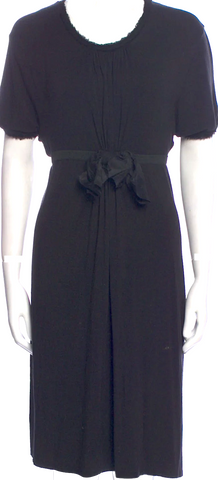 Sunaokuwahara Japan. Black Lace Switching Dyed Sleeveless Tunic / Mini Dress