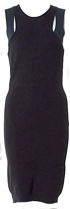 Lanvin Paris. Black Silk Knee-Length Dress