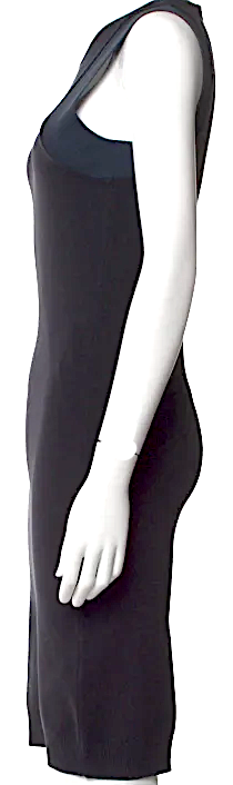 Lanvin Paris. Black Silk Knee-Length Dress