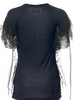 Lanvin Paris. Black Embellishment Crew Neck Short Sleeve Top