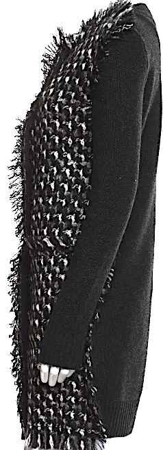 Lanvin PARIS.Gray/Black Wool Tweed Pattern Coat