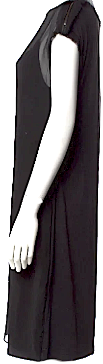 Lanvin PARIS. Black Crew Neck Knee-Length Dress