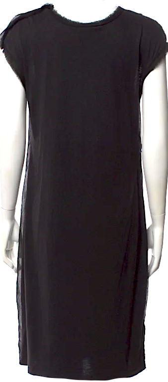 Lanvin PARIS. Black Crew Neck Knee-Length Dress