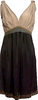 Lanvin PARIS. Brown/Black Silk Mini Dress