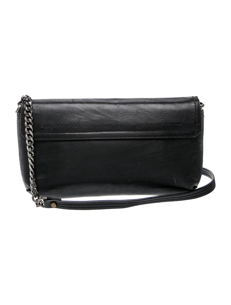 Lanvin Paris. Black Leather Crossbody Bag