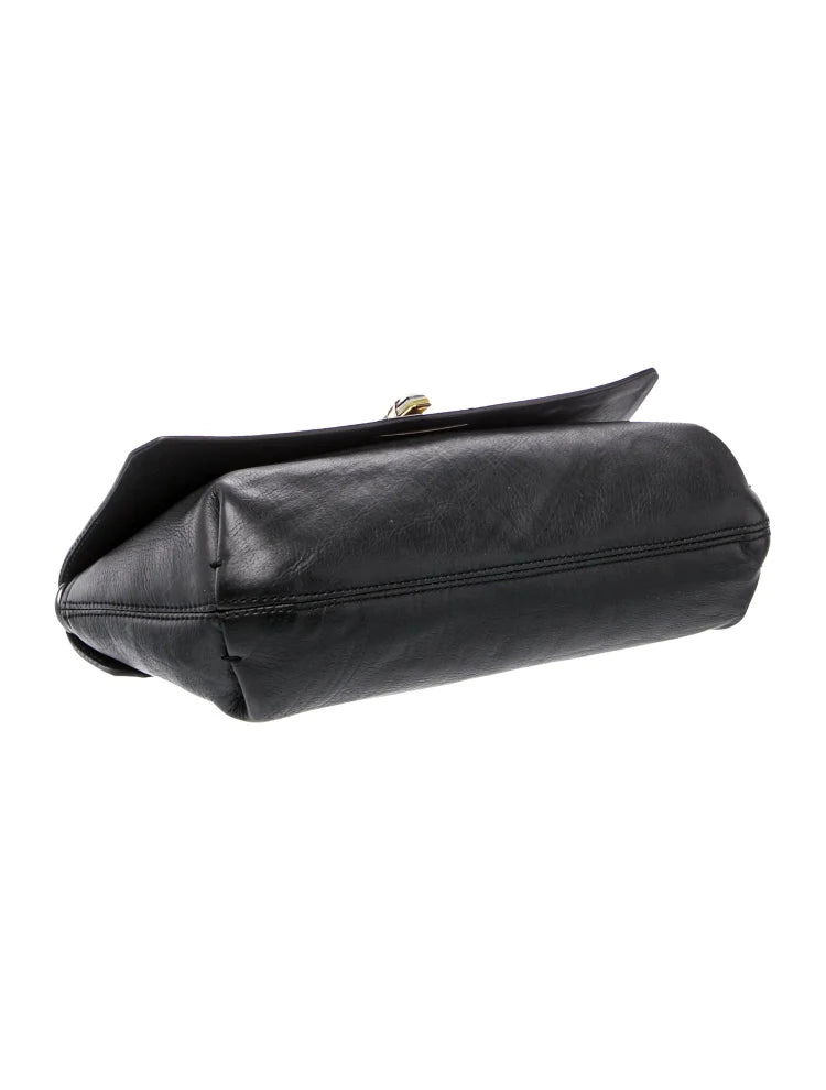 Lanvin Paris. Black Leather Crossbody Bag