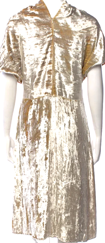 Maison Margiela Paris. JOHN GALLIANO DESIGNER. 2017 Collection Gold/Metallic Silk Blend Midi Length Dress