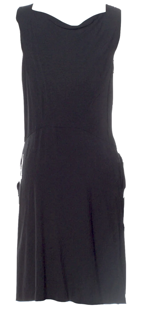 MARNI Italy. Black V-Neck Knee-Length Dress