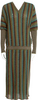 MISSONI ITALY. Green Striped Multi-Color Midi Length Dress