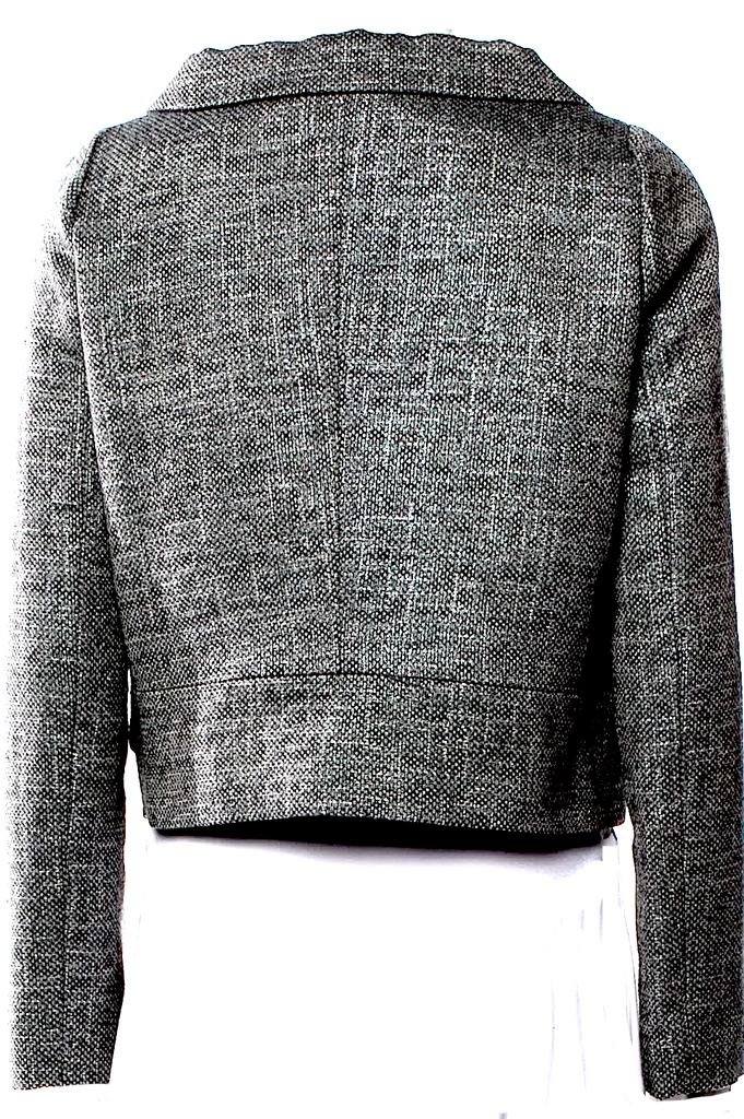 Marni Italy.  Grey Wool Blend Tweed Pattern Evening Jacket