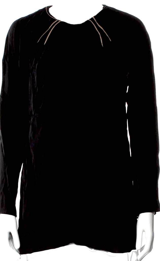 Marni Italy. Black Viscose Crew Neck Long Sleeve Blouse