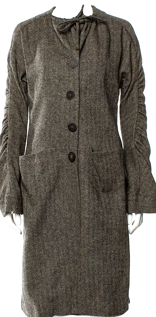 Marni Italy. Grey/Green Long Wool Coat