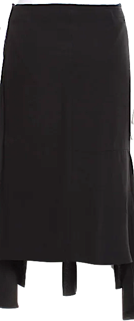 Marni Italy. Black Viscose Blend Knee-Length Skirt