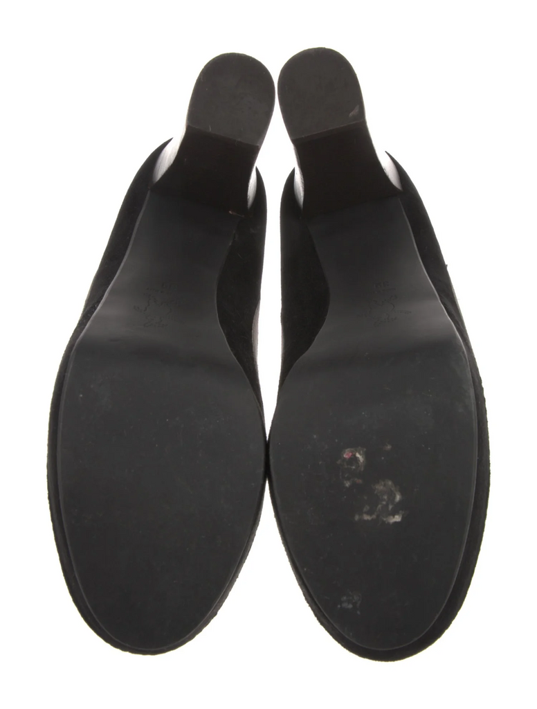 Marni Italy. Black Suede "Mary Jane" Pumps