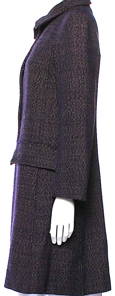 Marni Italy. Blue Cashmere Pointed Collar Coat