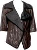 Marni Italy. 3/4 French Sleeve Leather Biker Jacket/Top