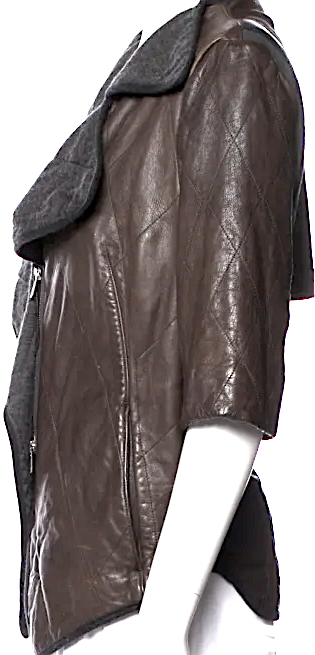 Marni Italy. 3/4 French Sleeve Leather Biker Jacket/Top