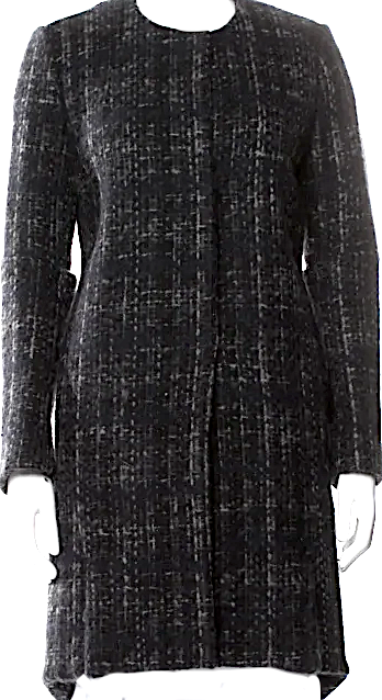 Marni ITALY. Grey Wool Tweed Pattern Coat