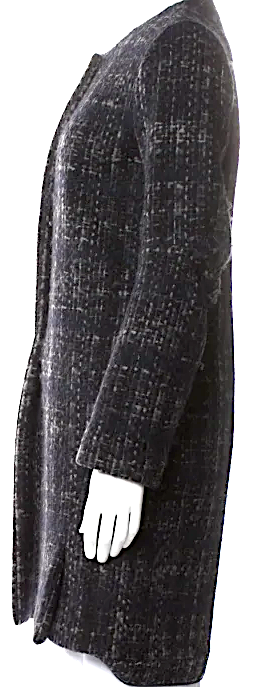 Marni ITALY. Grey Wool Tweed Pattern Coat