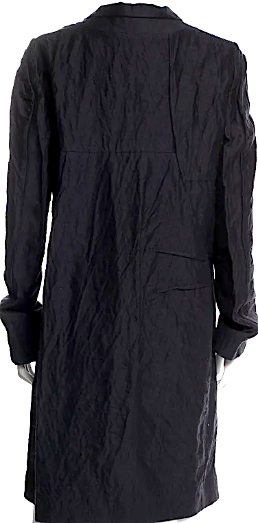 Marni ITALY. Black De-construct Shape Long Wool Nylon Coat