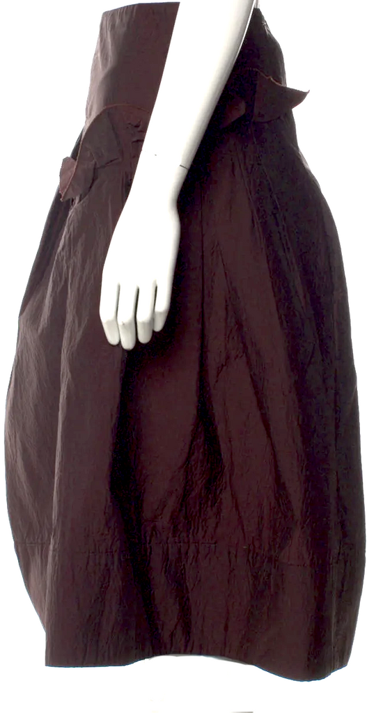 Marni ITALY. Brown Pleated Accents Midi Length Skirt