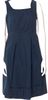 MIU MIU ITALY. Blue Pleated Accent Cotton 2006 Collection Dress