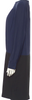 Miu Miu Italy. Dark Blue/Black Colorblock Silk Knee-Length Dress