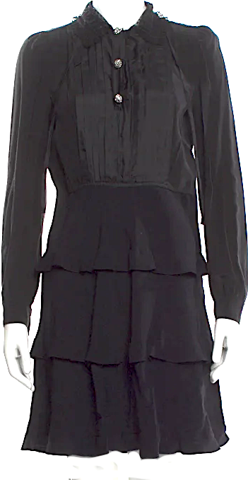 Miu Miu ITALY. 2016 Collection. Black Silk Mini Dress